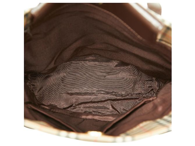 Borsa Tote Burberry Nova Check Shadow Horse Marrone - vista 8
