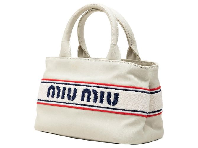 Sac à main et sac à bandoulière Miu Miu Logo Blanc Rouge Bleu - vue 2
