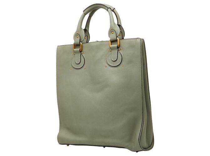 Saco Tote Chloé em couro verde - vista 2