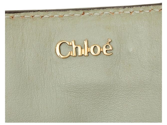 Saco Tote Chloé em couro verde - vista 9