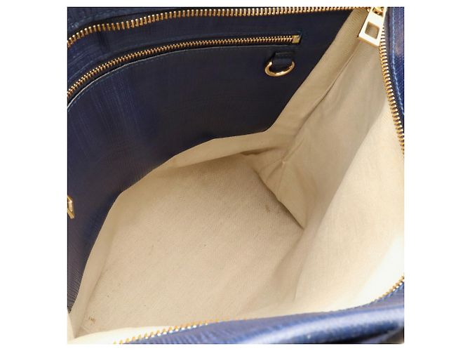 Borsa Shopper Anagram in lino Loewe Blu Blu navy - vista 10