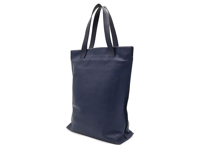 Borsa Shopper Anagram in lino Loewe Blu Blu navy - vista 3