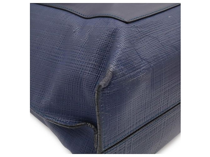 Borsa Shopper Anagram in lino Loewe Blu Blu navy - vista 4