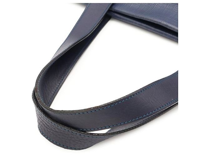 Borsa Shopper Anagram in lino Loewe Blu Blu navy - vista 5