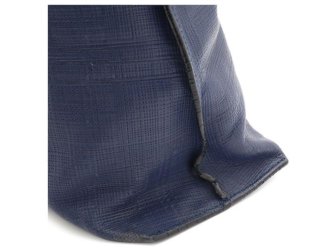 Borsa Shopper Anagram in lino Loewe Blu Blu navy - vista 6