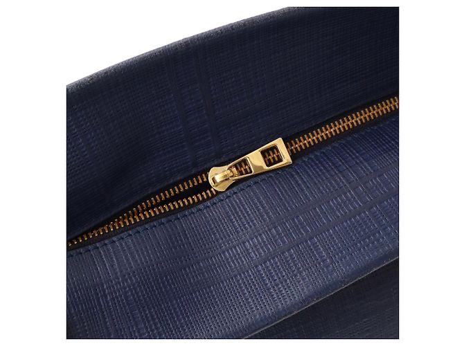 Borsa Shopper Anagram in lino Loewe Blu Blu navy - vista 7