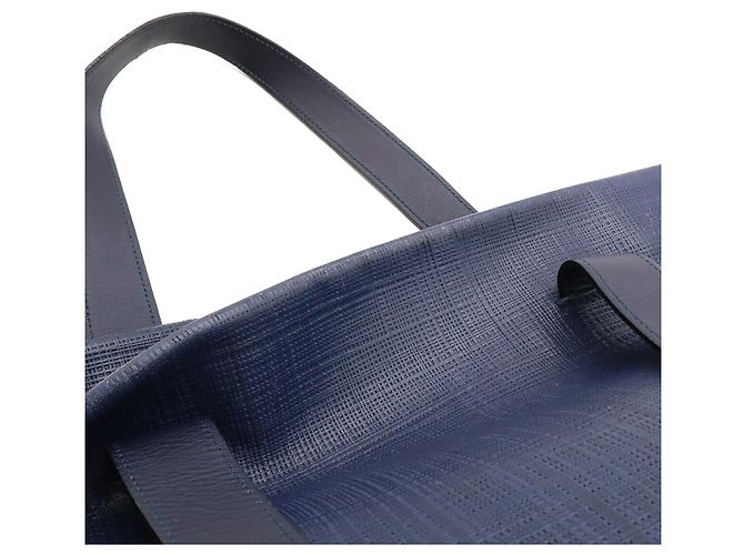 Borsa Shopper Anagram in lino Loewe Blu Blu navy - vista 8