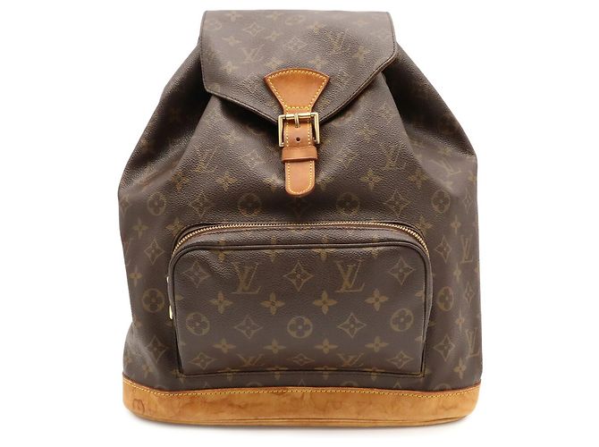 Louis Vuitton Monogram Montsouris GM Rucksack Schultertasche Braun Weiß Monogramm - Ansicht 2