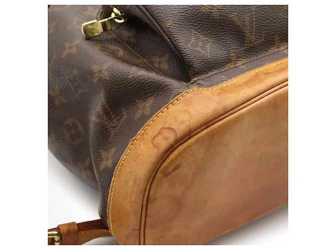 Louis Vuitton Monogram Montsouris GM Rucksack Schultertasche Braun Weiß Monogramm - Ansicht 4