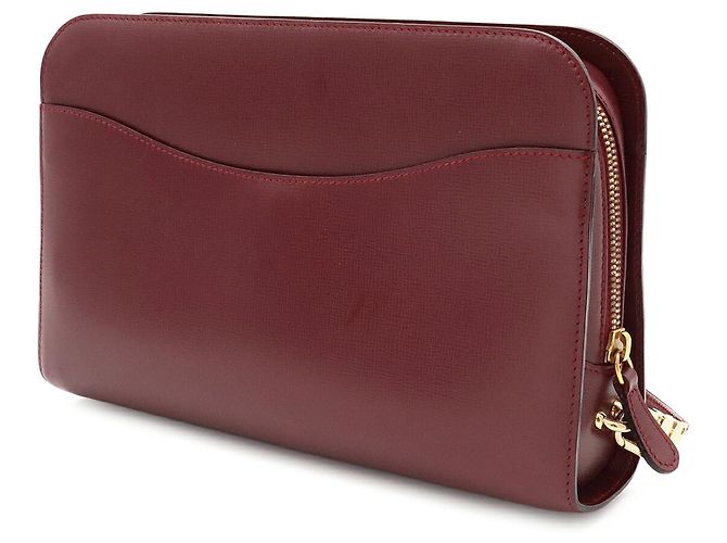 Borsa a Pochette Cartier Must de Line Second Clutch Bag Rosso Bordò - vista 3