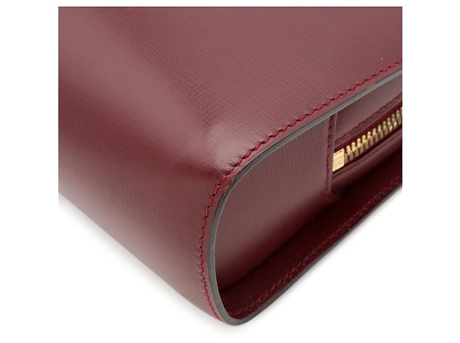Borsa a Pochette Cartier Must de Line Second Clutch Bag Rosso Bordò - vista 4