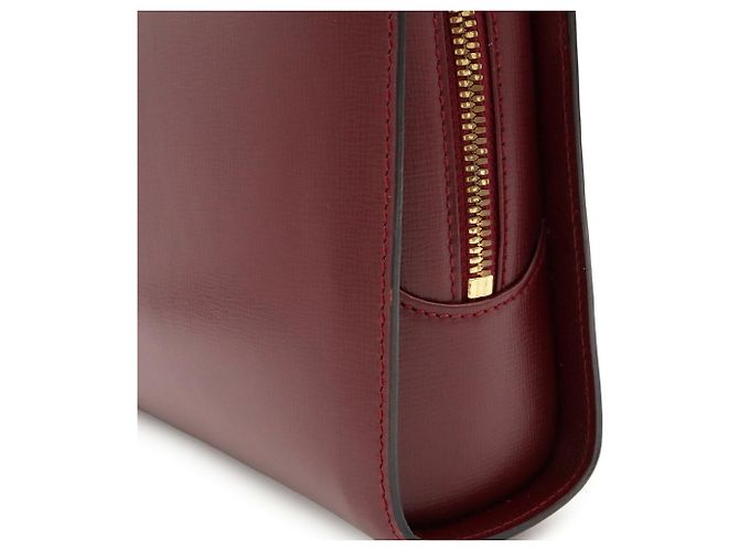 Borsa a Pochette Cartier Must de Line Second Clutch Bag Rosso Bordò - vista 7
