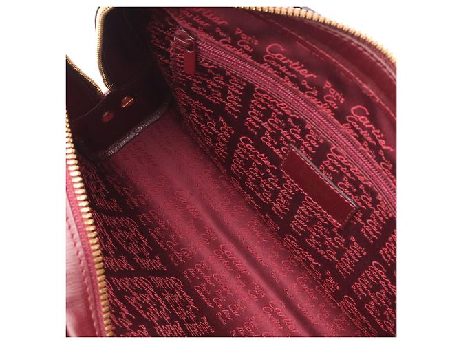 Borsa a Pochette Cartier Must de Line Second Clutch Bag Rosso Bordò - vista 8