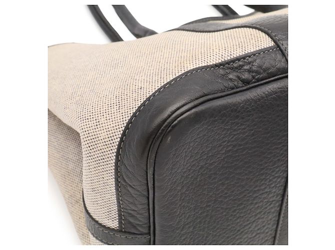 Hermès Borsa a mano Hermes Garden PM Bolduc Ribbon Tote Bag Marrone Nero Giallo - vista 4