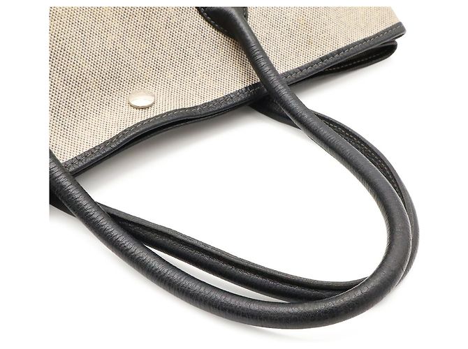 Hermès Borsa a mano Hermes Garden PM Bolduc Ribbon Tote Bag Marrone Nero Giallo - vista 5