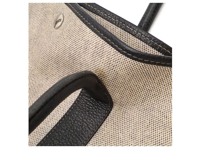 Hermès Borsa a mano Hermes Garden PM Bolduc Ribbon Tote Bag Marrone Nero Giallo - vista 8