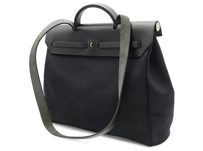 Hermès Borsa a mano e a tracolla HERMES Herbag MM Nero - vista 3