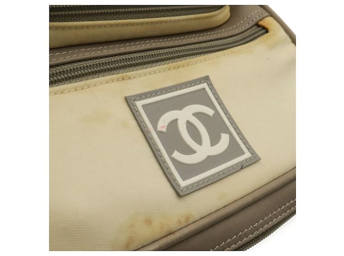 Mochila Chanel Sport Line Coco Mark Castaño Negro Crudo Amarillo - vista 5