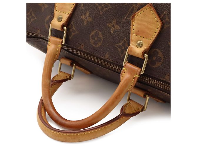 Borsa Louis Vuitton Monogram Speedy 30 Marrone Bianco Monogramma - vista 5
