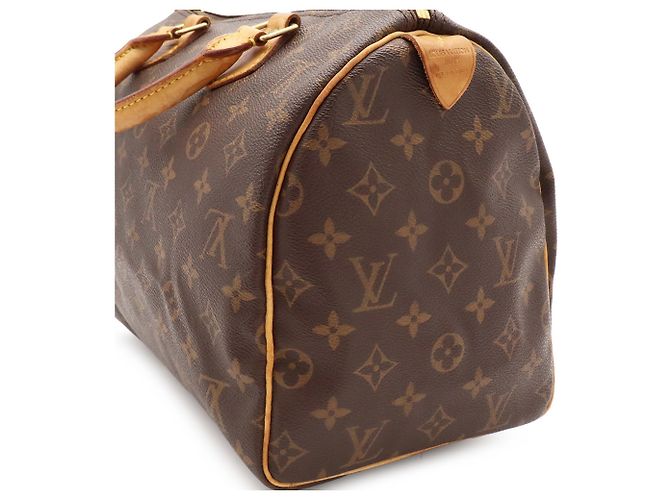 Borsa Louis Vuitton Monogram Speedy 30 Marrone Bianco Monogramma - vista 7