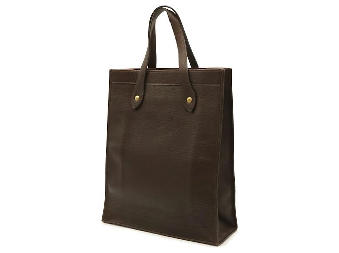 Hermès Hermes Shopper aus dunkelbraunem Leder - Ansicht 3