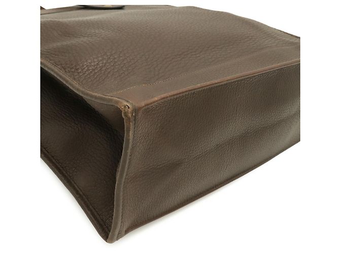Hermès Hermes Shopper aus dunkelbraunem Leder - Ansicht 4