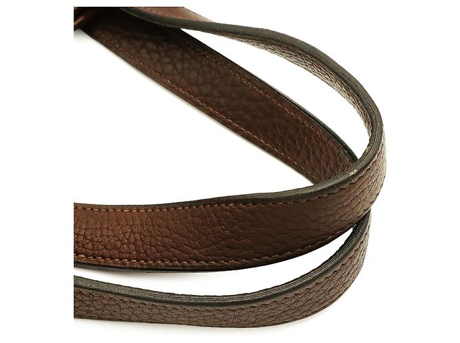 Hermès Hermes Shopper aus dunkelbraunem Leder - Ansicht 6
