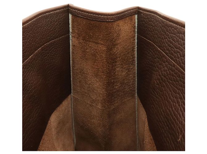 Hermès Hermes Shopper aus dunkelbraunem Leder - Ansicht 8
