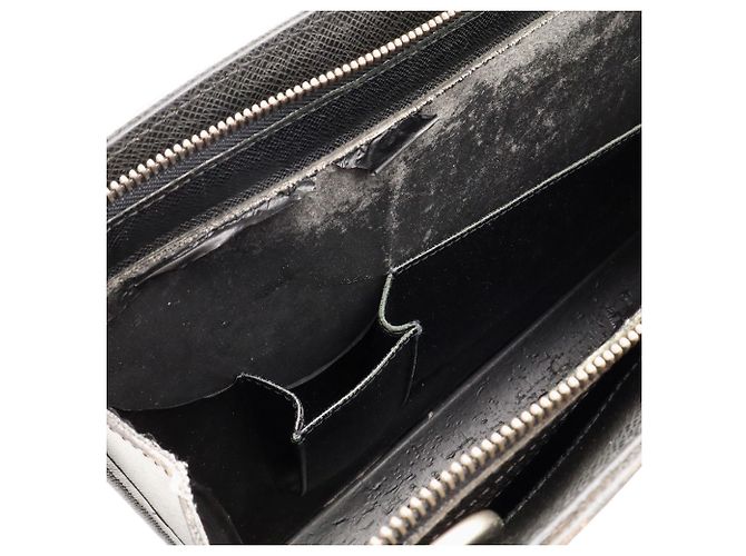 Borsa Louis Vuitton Taiga Port Document Rosan Nero Grigio - vista 9