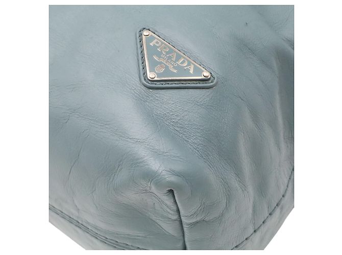 Saco Tote Prada Triangle em couro cinza Marrom - vista 4