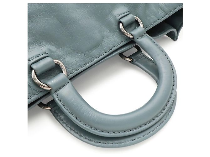 Saco Tote Prada Triangle em couro cinza Marrom - vista 5