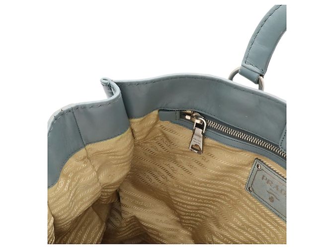 Saco Tote Prada Triangle em couro cinza Marrom - vista 9