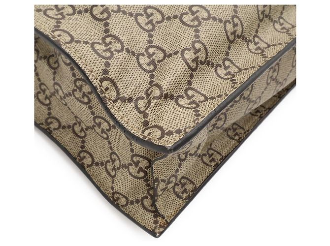 Borsa Tote Gucci GG Supreme Tiger Nero Beige Cachi - vista 4