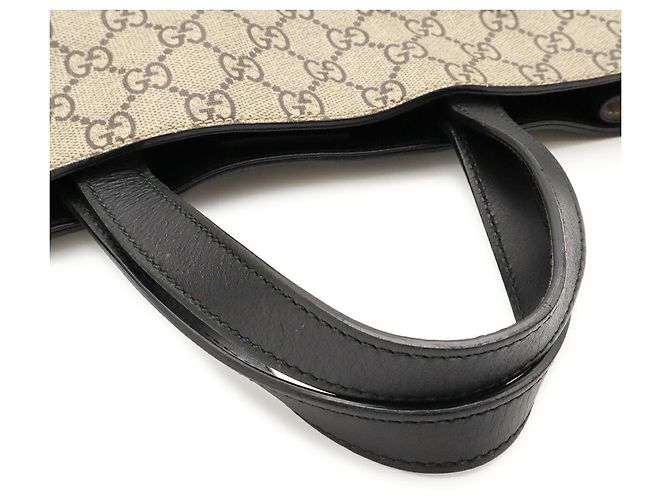 Borsa Tote Gucci GG Supreme Tiger Nero Beige Cachi - vista 5