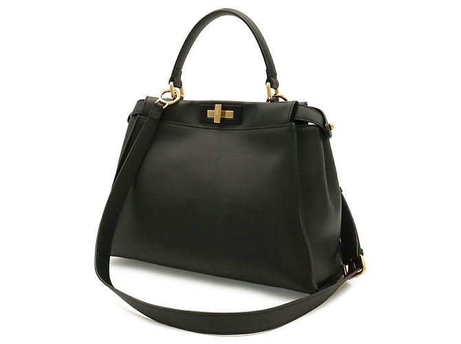 Borsa Fendi Peekaboo Regular Nero - vista 3