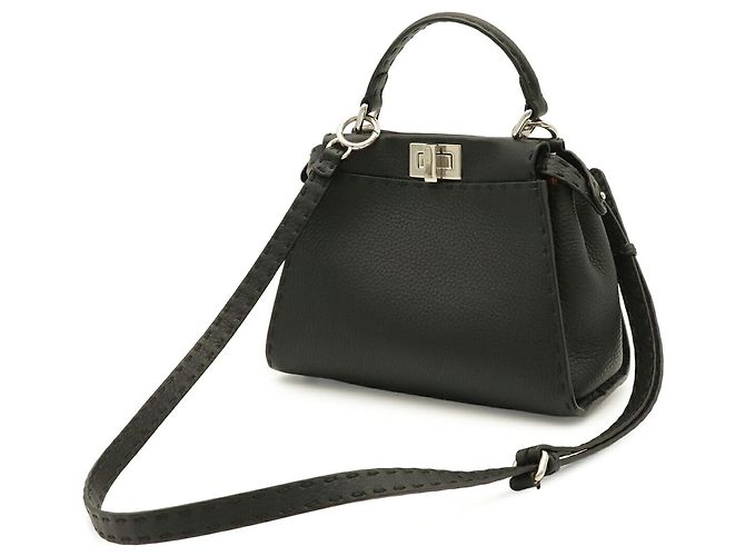 Borsa Fendi Mini Peekaboo Nero - vista 3