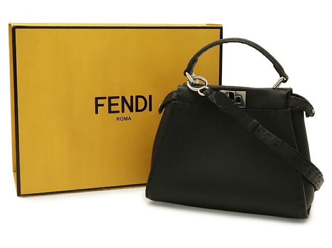 Borsa Fendi Mini Peekaboo Nero - vista 9