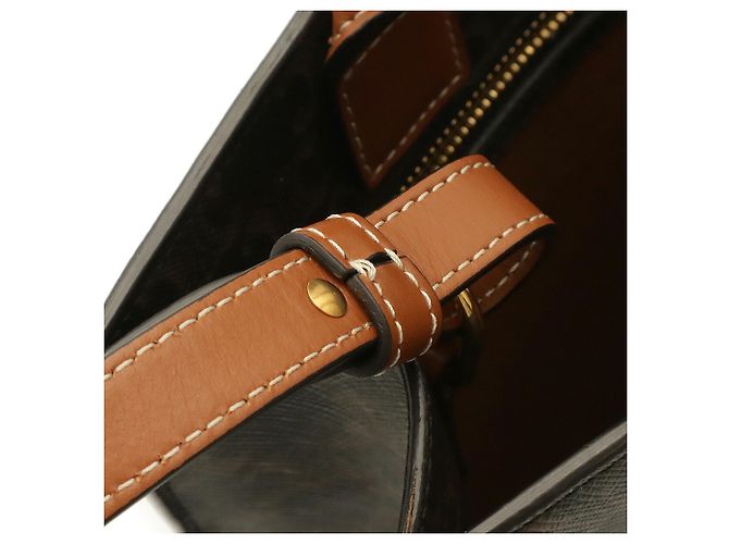 Cabas Céline Borsa Tote Vertical Small Celine Bianco Marrone scuro - vista 6