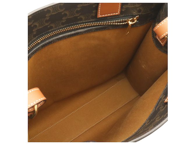 Cabas Céline Borsa Tote Vertical Small Celine Bianco Marrone scuro - vista 7