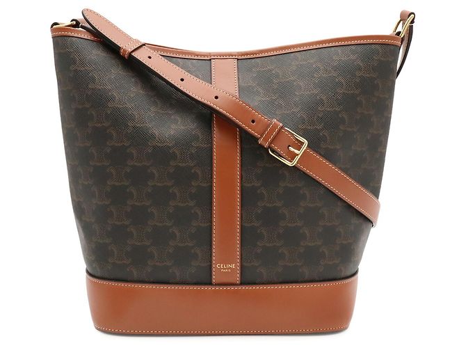 Céline Borsa a tracolla Medium Bucket Triomphe CELINE Marrone - vista 2
