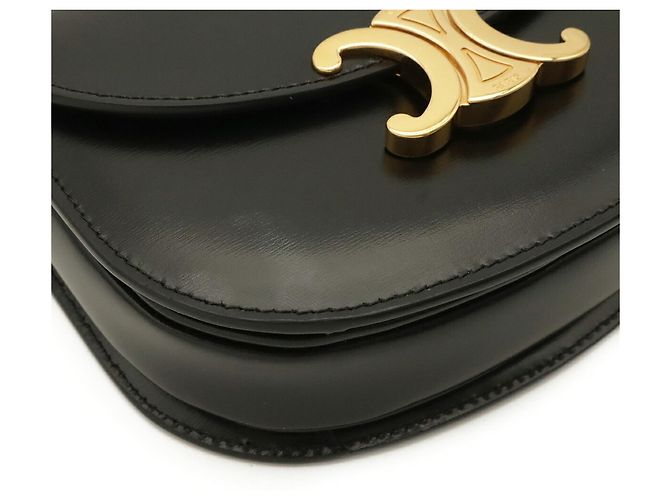 Céline Bolsa de Ombro Celine Triomphe Mini Buzas Preto - vista 4