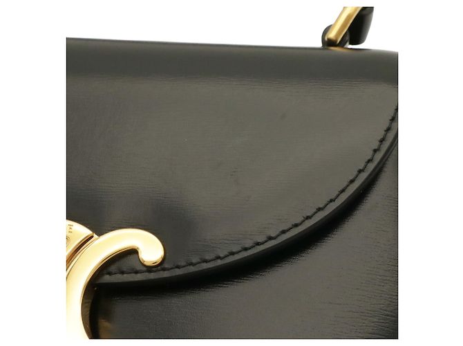 Céline Bolsa de Ombro Celine Triomphe Mini Buzas Preto - vista 5