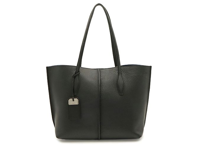 Borsa tote Tod's Joy in pelle nera blu beige Nero - vista 2