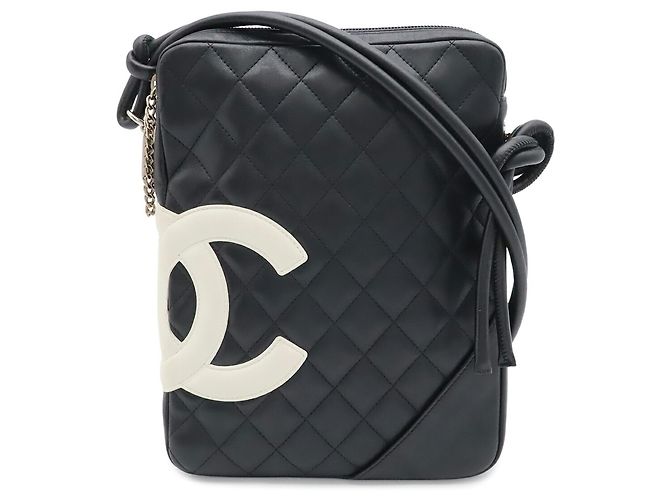 Chanel Cambon Line Medium Pochette Schultertasche Schwarz Weiß - Ansicht 2