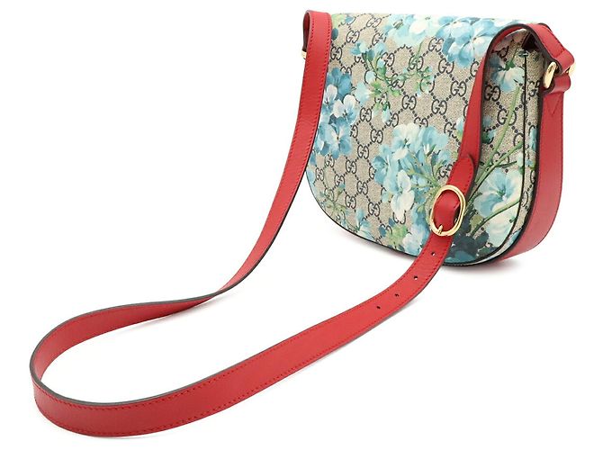 Borsa a tracolla/Pochette Gucci GG Blooms Supreme Rosso Blu Multicolore Beige - vista 3