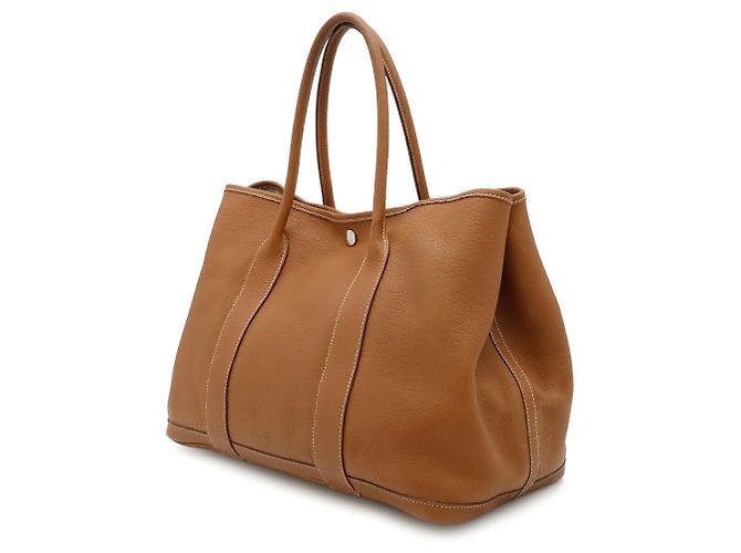 Hermès Bolso Tote Hermes Garden PM Amarillo Marrón claro Camello - vista 3