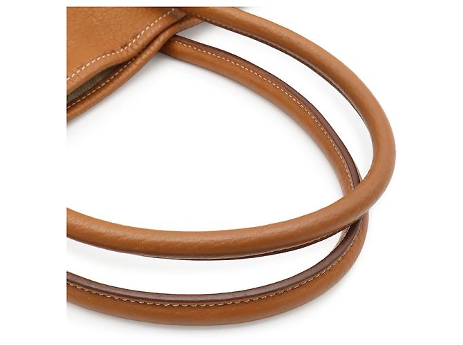 Hermès Bolso Tote Hermes Garden PM Amarillo Marrón claro Camello - vista 5