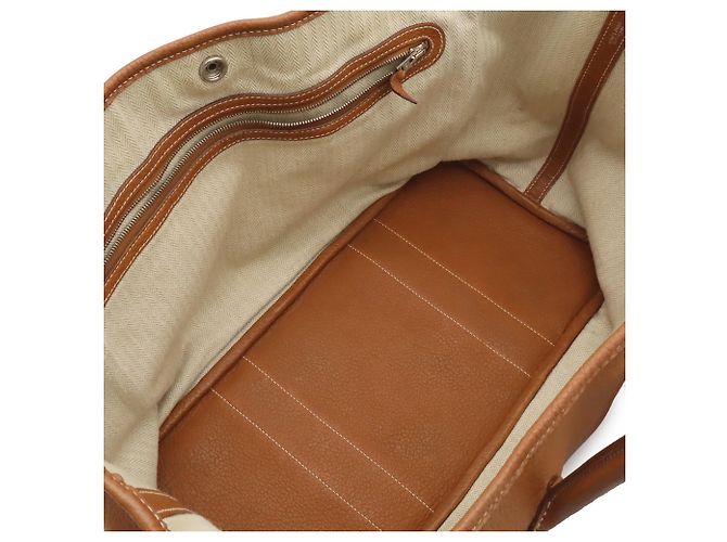 Hermès Bolso Tote Hermes Garden PM Amarillo Marrón claro Camello - vista 6
