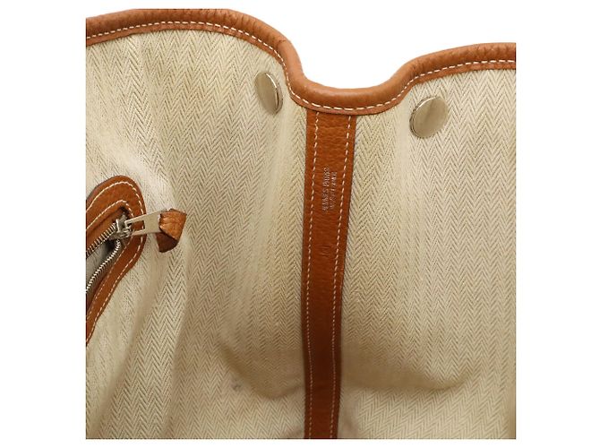 Hermès Bolso Tote Hermes Garden PM Amarillo Marrón claro Camello - vista 7