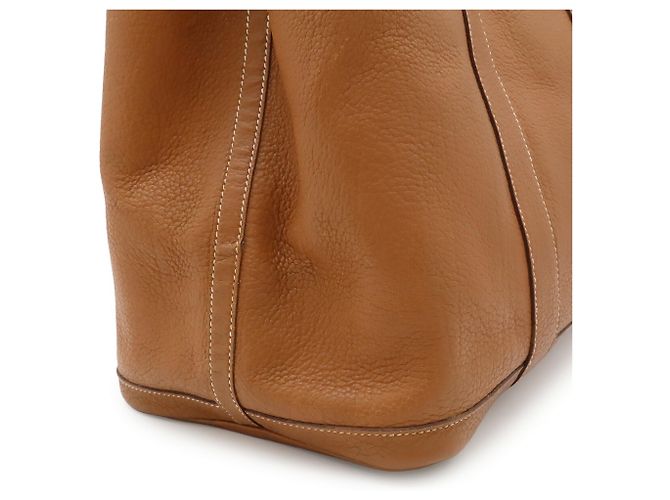 Hermès Bolso Tote Hermes Garden PM Amarillo Marrón claro Camello - vista 9